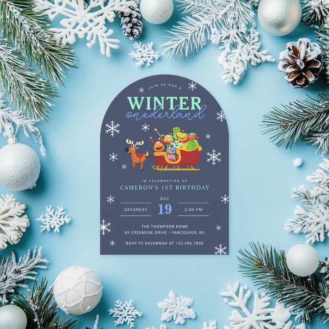 Super Simple Rhymington Winter Onederland Birthday Invitation (Creator Uploaded)