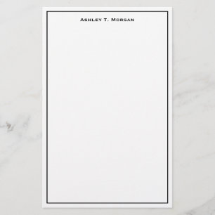 Super Simplicity Black White Personalised Stationery