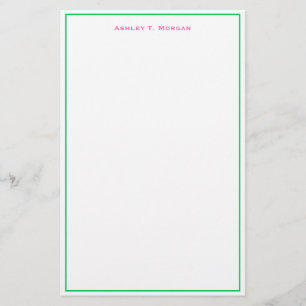 Super Simplicity Hot Pink Emerald White DIY Frame Stationery