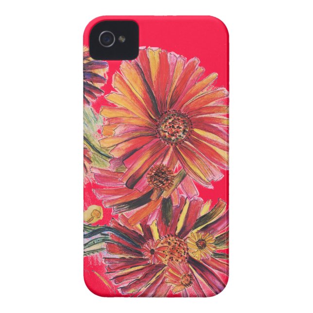 Super Size Red Daisy IPhone case (Back)