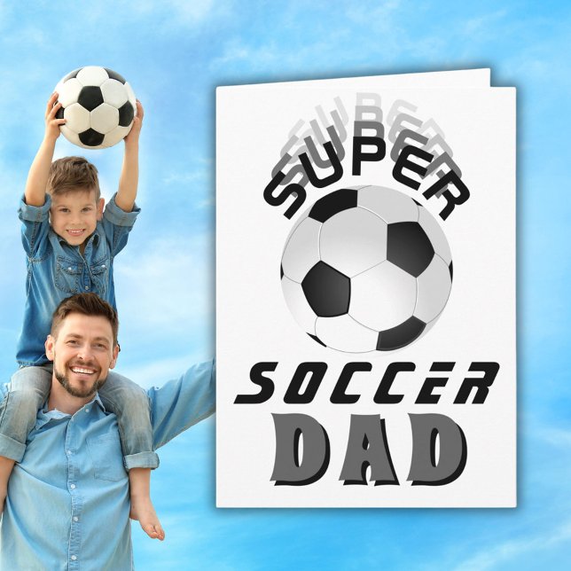 Super Soccer Dad Football Father Day Soccer Ball Card (Creator Uploaded)