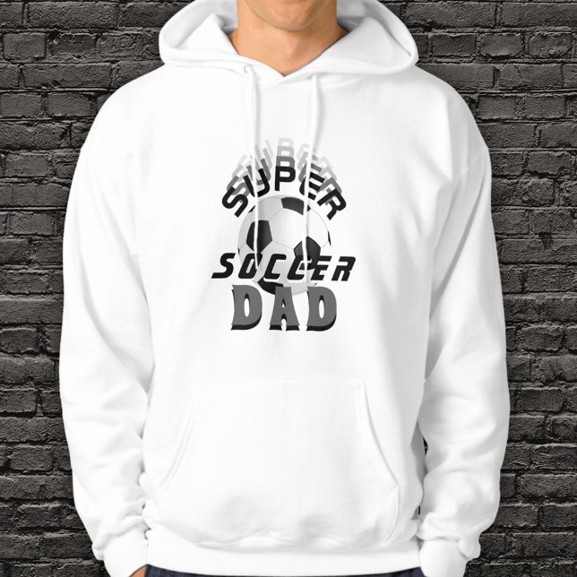 Super Soccer Dad Football Sporty Father White Hoodie (Creator Uploaded)