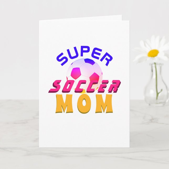 Super Soccer Mum Football Sporty Mother`s Day Card (Small Plant)