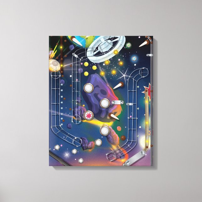 Super Space Pinball Machine Canvas Print (Front)