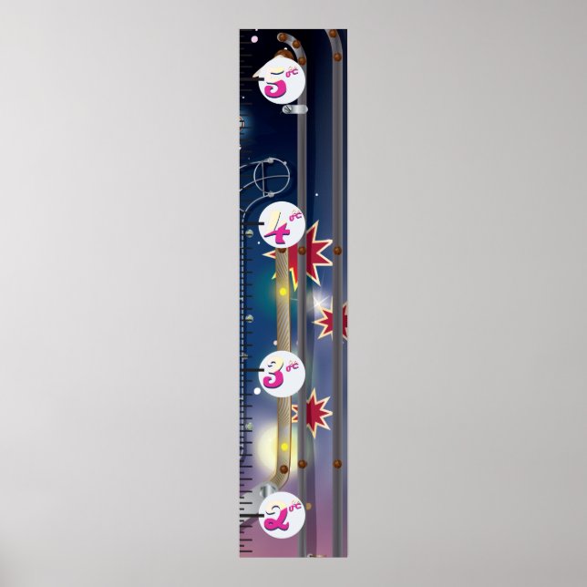 Super Space Pinball Machine Growth Chart. Poster (Front)
