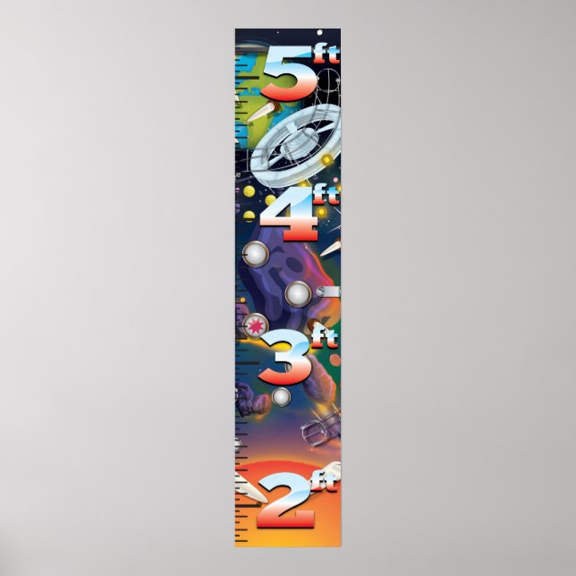 Super Space Pinball Machine Growth Chart. Poster (Front)