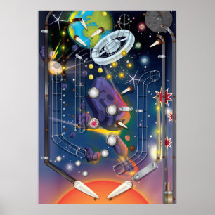 Super Space Pinball Machine Poster