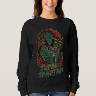 Super Spartan Warrior Helmet Ancient Greek Vintage Sweatshirt
