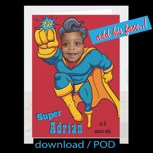 Super Special Kids 🌟 Greatest Superhero Photo Card (Creator Uploaded)
