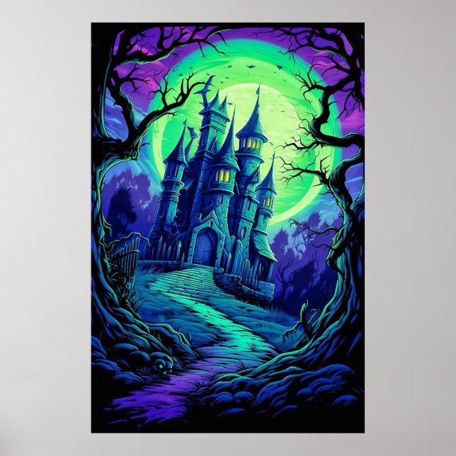 Super Spooky Halloween Haunted House Poster (Front)