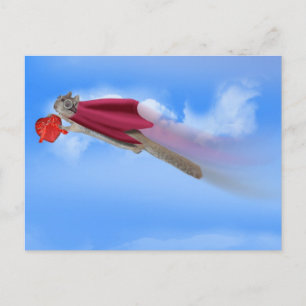 Super Squirrel Valentine Delivery Service Holiday Postcard
