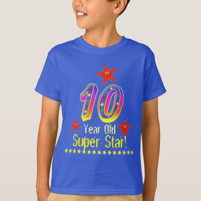 Super Star 10th Birthday Shirt for Boys (Front)
