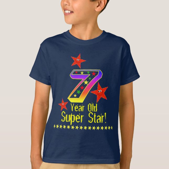 Super Star 7th Birthday Shirt for Boys (Front)