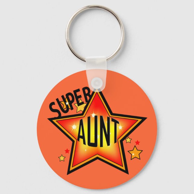 Super Star Aunt Funny Keychain (Front)