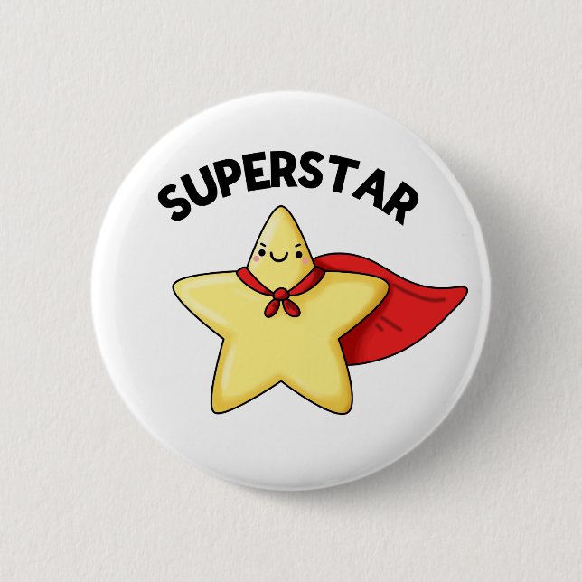 Super Star Funny Astronomy Pun  6 Cm Round Badge (Front)