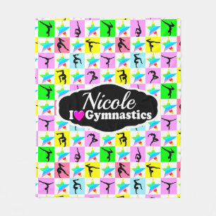 SUPER STAR GYMNAST GIRL DESIGN FLEECE BLANKET