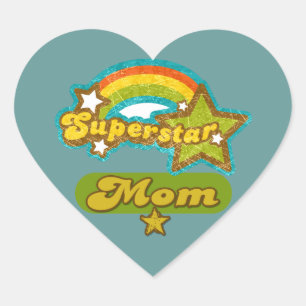 Super Star Mum Heart Sticker