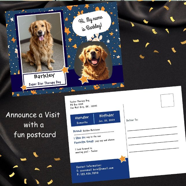 Super Star Therapy Dog Visit Postcard (Creator Uploaded)