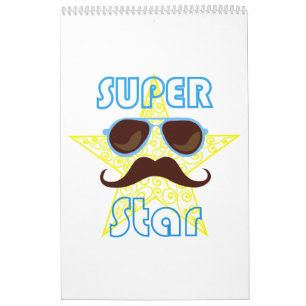 Super Star with sunglasses and mustache Calendar