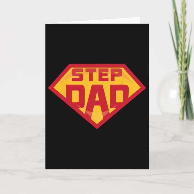 Super Stepdad Funny Hero Step Dad Birthday Fathers Card (Front)