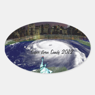Super Storm Sandy 2012,Eye of the storm_ Oval Sticker