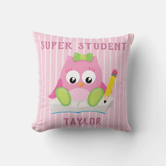 Super Student Cutie Owl Cushion (Front)
