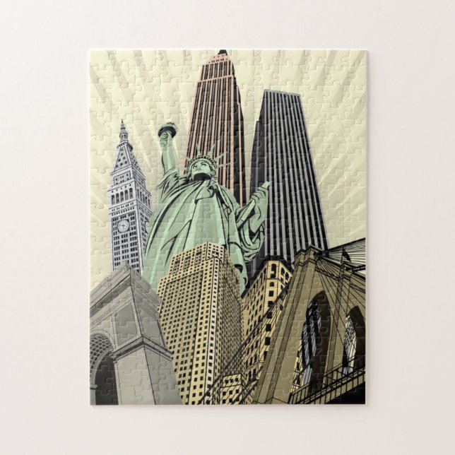 Super Stylised Cityscape NYC Jigsaw Puzzle (Vertical)