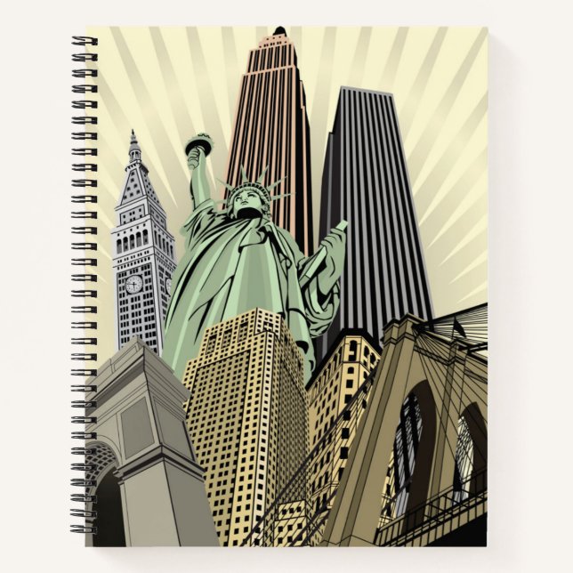 Super Stylised Cityscape NYC Notebook (Front)