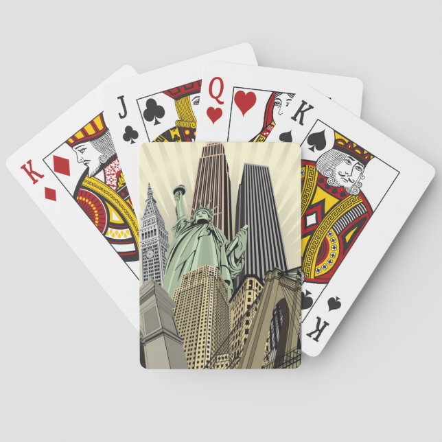 Super Stylised Cityscape NYC Playing Cards (Back)