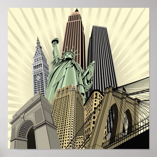Super Stylised Cityscape NYC Poster (Front)