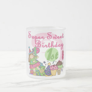 Super Sweet 1st Birthday T-shirts and Gifts Frosted Glass Coffee Mug