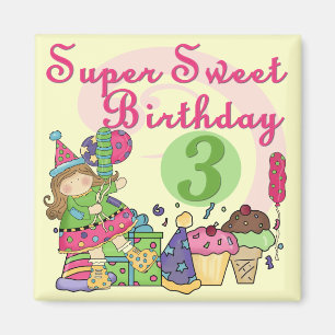 Super Sweet 3rd Birthday Tshirts and Gifts Magnet