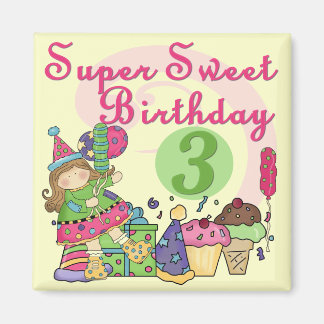 Super Sweet 3rd Birthday Tshirts and Gifts Magnet
