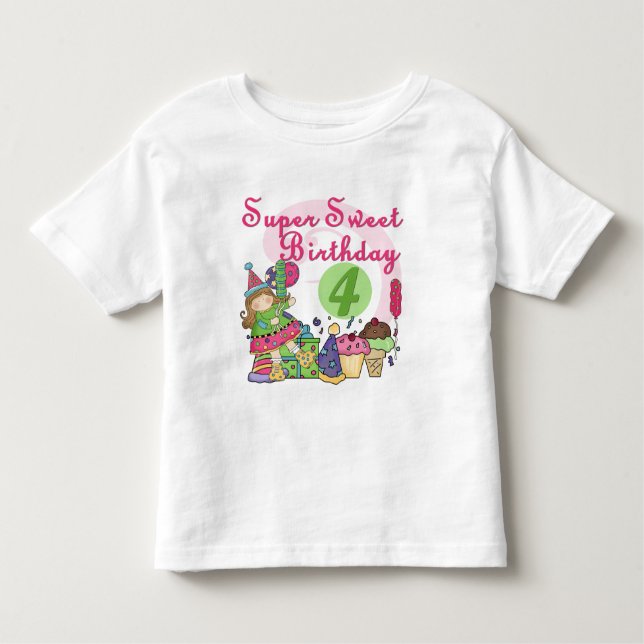 Super Sweet 4th Birthday T-shirts and Gifts (Front)