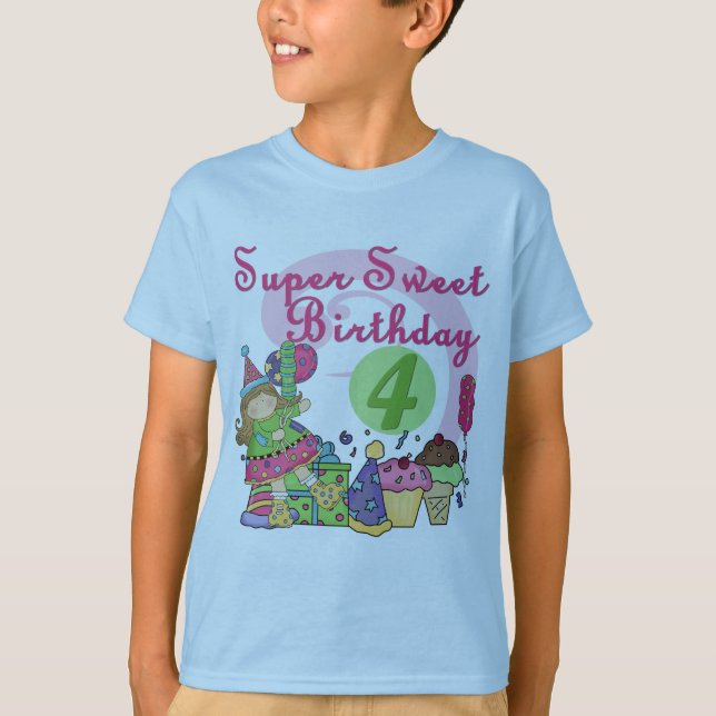 Super Sweet 4th Birthday T-shirts and Gifts (Front)