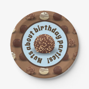 Super Sweet Chocolate Making Birthday Party Blue Paper Plate