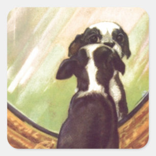 Super Sweet Vintage Baby Boston Terrier Square Sticker