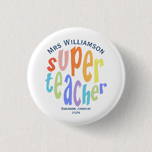 Super Teacher Appreciation Day Thank You 3 Cm Round Badge