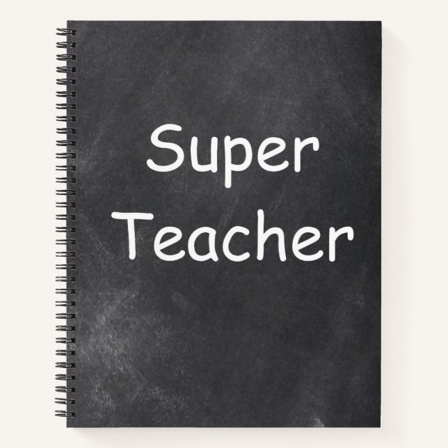 Super Teacher Chalkboard Design Gift Idea Notebook (Front)