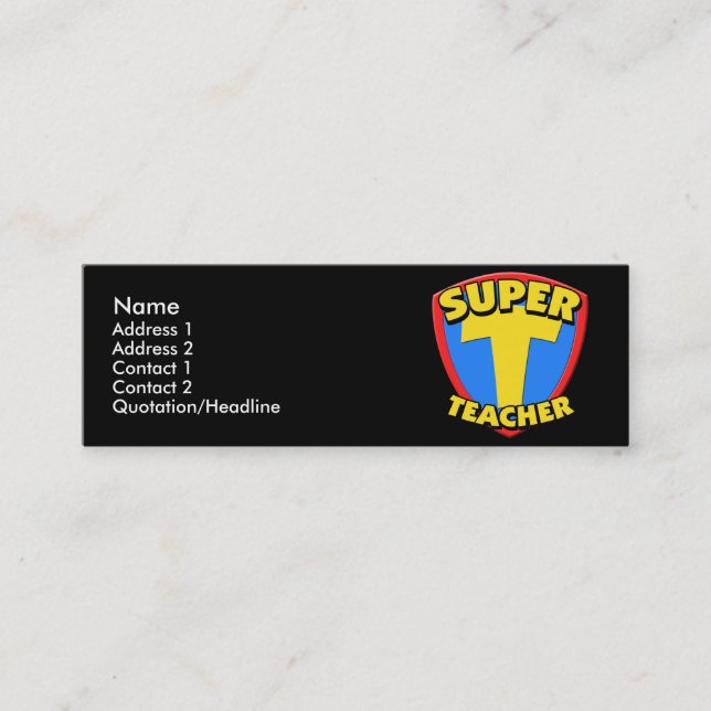 Super Teacher Skinny Profile Cards (Front)