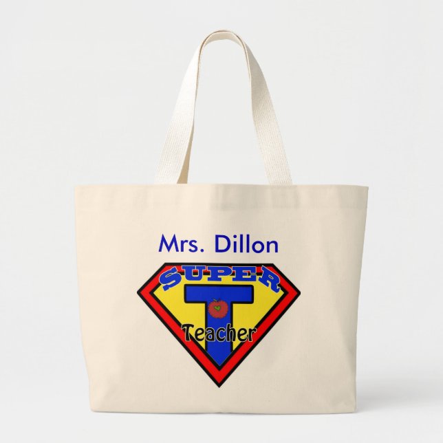 Super Teacher's Tote Bag Template (Front)