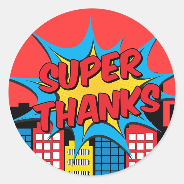 Super thanks classic round sticker (Front)