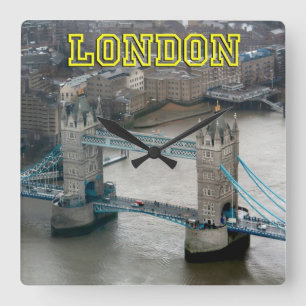 Super! Tower Bridge London Square Wall Clock