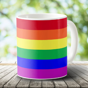 Super Vivid Vibrant Colours Gay Pride Rainbow Flag Coffee Mug