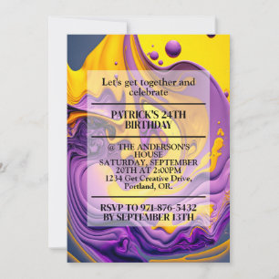 Super Wavy Print Birthday Party Invitation