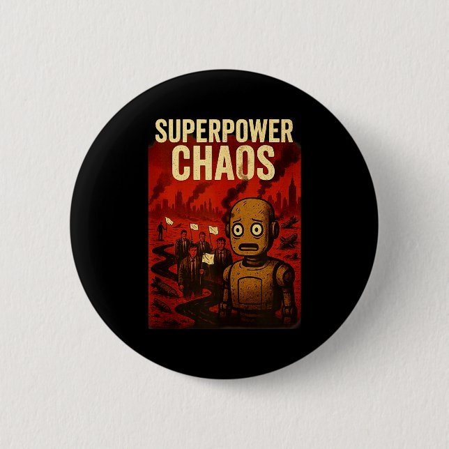 Super Wer Chaos Dystoan Satire War Consequences Gi 6 Cm Round Badge (Front)