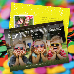 Super Wonder-is-tic Happy-docious New Year Photo Holiday Card