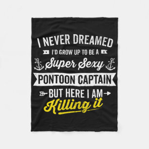 Super Y Pontoon Boat Captain Sailor Owner Boating Fleece Blanket