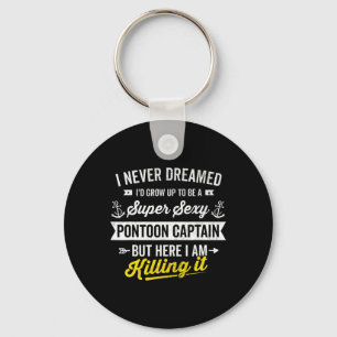Super Y Pontoon Boat Captain Sailor Owner Boating Key Ring