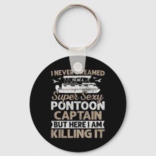 Super Y Pontoon Captain Gifts Funny Pontoon Boat B Key Ring